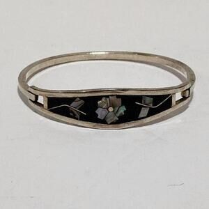 CLOISONNE abalone hinged bracelet